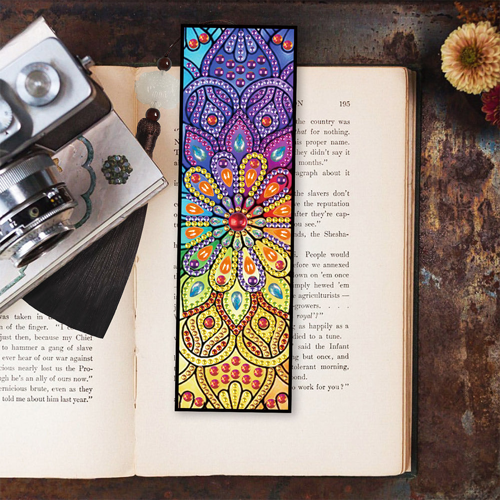 5D DIY Diamond Painting Leather Bookmark Mandala Mosaic Tassel Book Crafts