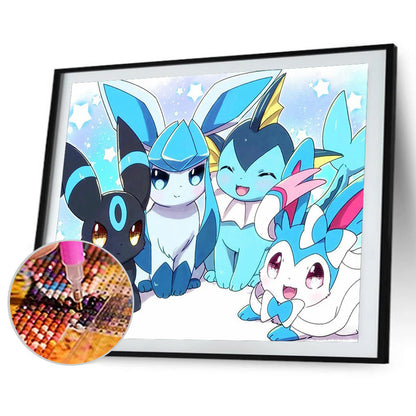 Pokemon 40*30CM(Canvas) Full Round Drill Diamond Painting