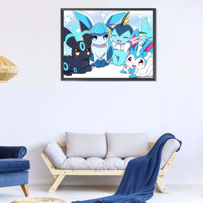 Pokemon 40*30CM(Canvas) Full Round Drill Diamond Painting