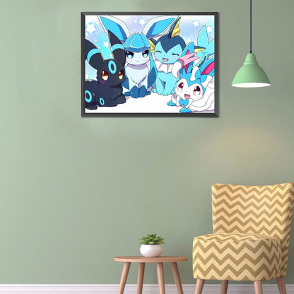 Pokemon 40*30CM(Canvas) Full Round Drill Diamond Painting