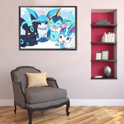 Pokemon 40*30CM(Canvas) Full Round Drill Diamond Painting