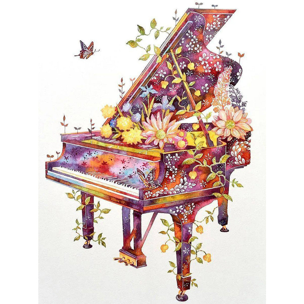 Piano 30*40CM(Canvas) Full Round Drill Diamond Painting