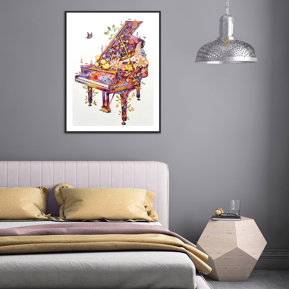 Piano 30*40CM(Canvas) Full Round Drill Diamond Painting