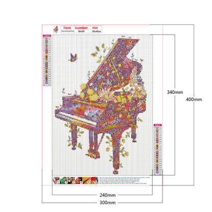 Piano 30*40CM(Canvas) Full Round Drill Diamond Painting