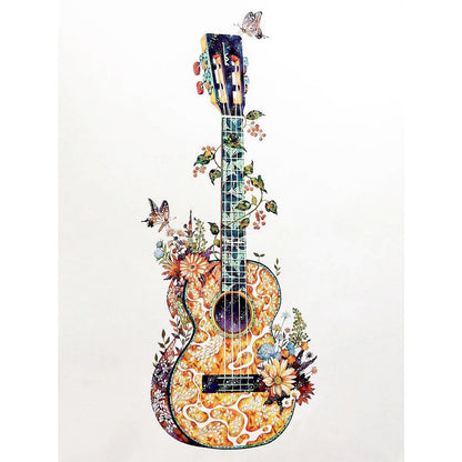 Guitar 30*40CM(Canvas) Full Round Drill Diamond Painting