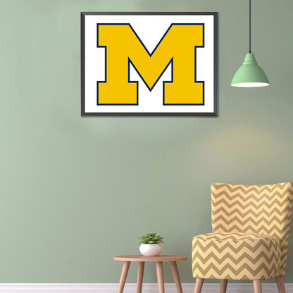 Michigan State Wolverines Logo 40*30CM(Canvas) Full Round Drill Diamond Painting