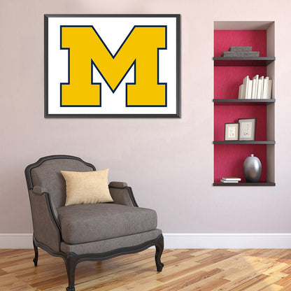 Michigan State Wolverines Logo 40*30CM(Canvas) Full Round Drill Diamond Painting