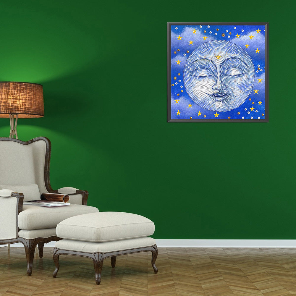 Moon 30*30CM(Canvas) Special Shaped Drill Diamond Paiting