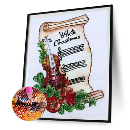 Musical Instrument Flowers 30*40CM(Canvas) Special Shaped Drill Diamond Paiting