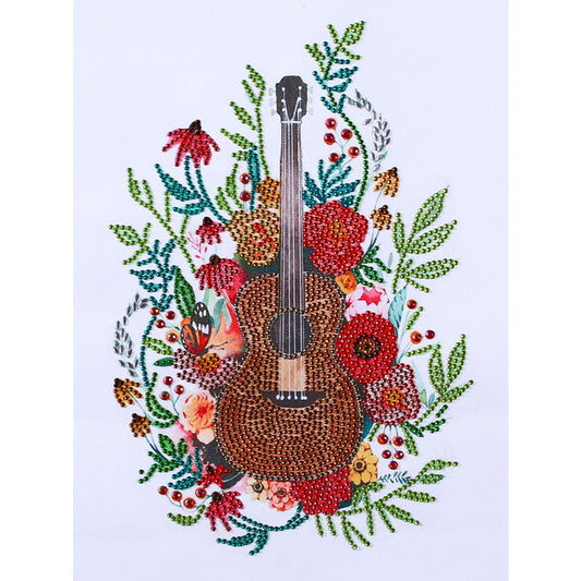 Musical Instrument Flowers 30*40CM(Canvas) Special Shaped Drill Diamond Paiting