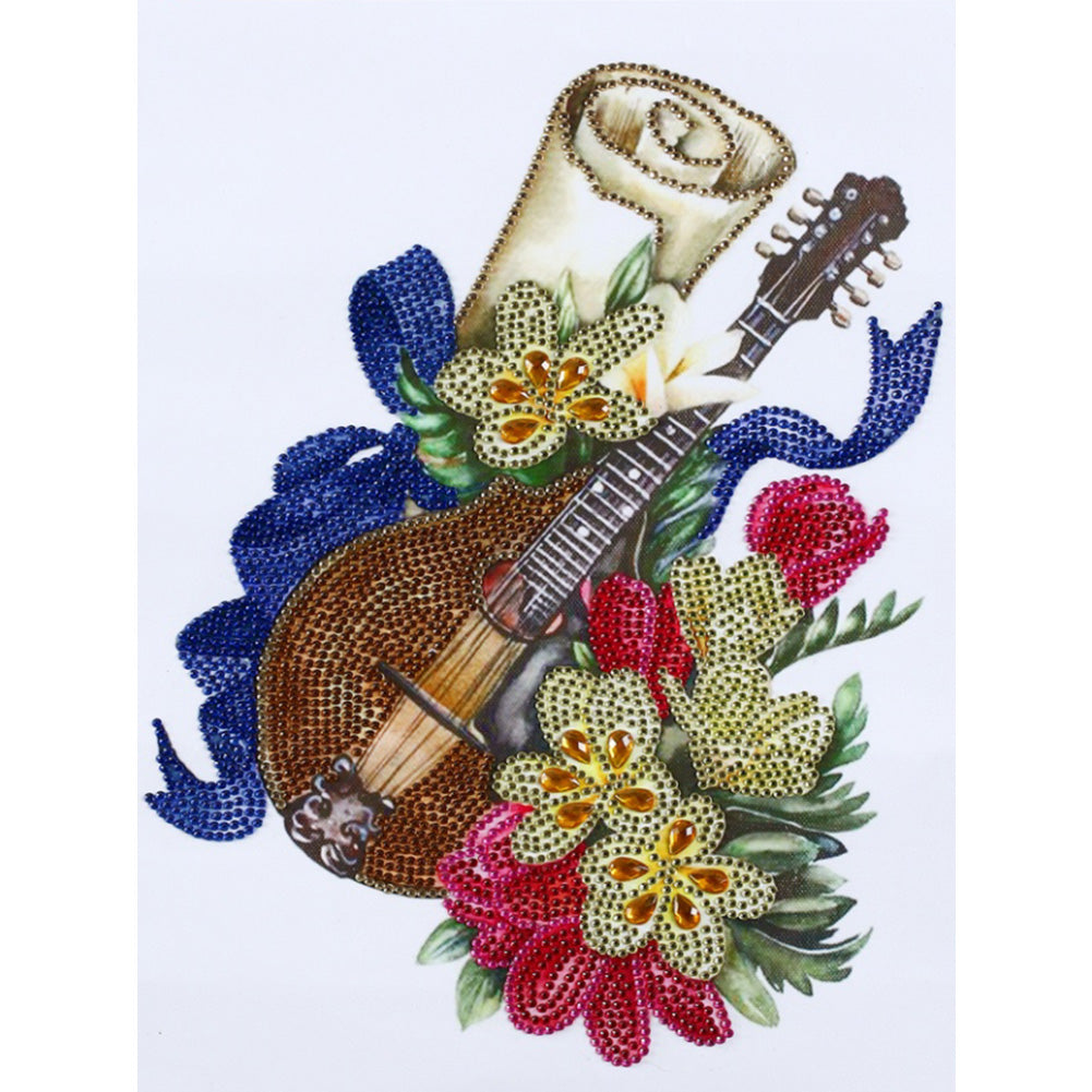 Musical Instrument Flowers 30*40CM(Canvas) Special Shaped Drill Diamond Paiting