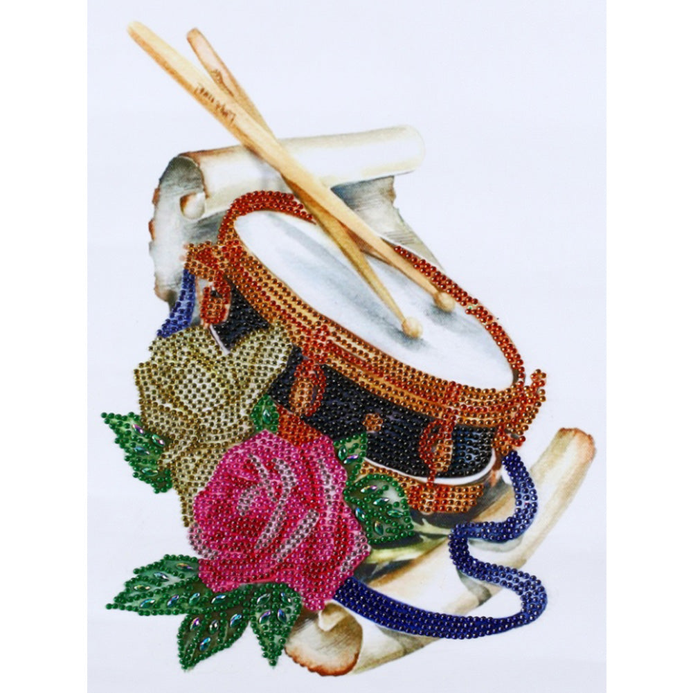 Musical Instrument Flowers 30*40CM(Canvas) Special Shaped Drill Diamond Paiting