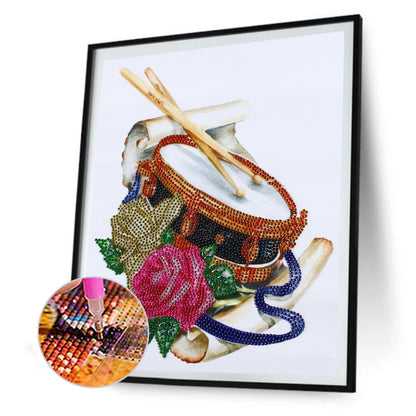 Musical Instrument Flowers 30*40CM(Canvas) Special Shaped Drill Diamond Paiting