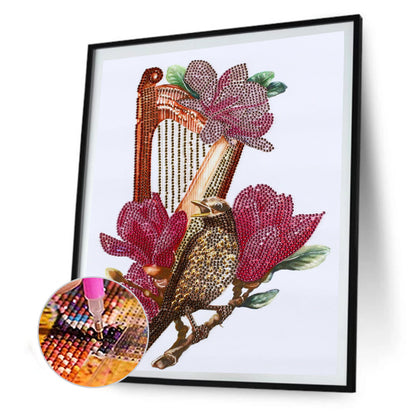 Musical Instrument Flowers 30*40CM(Canvas) Special Shaped Drill Diamond Paiting