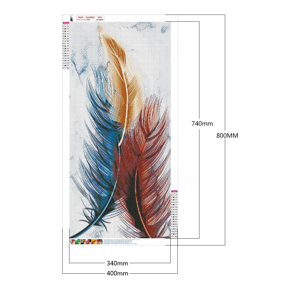 Feather 40*80CM(Canvas) Full Round Drill Diamond Painting