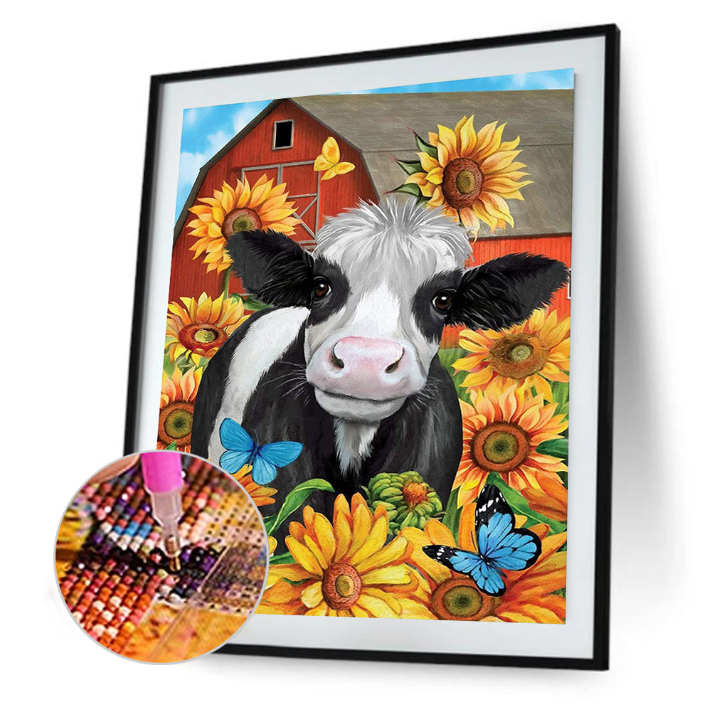 Sunflower Cow - Full Round Drill Diamond Painting 30*40CM