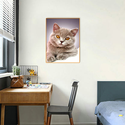 Cat - Full Round Drill Diamond Painting 30*40CM