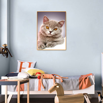 Cat - Full Round Drill Diamond Painting 30*40CM