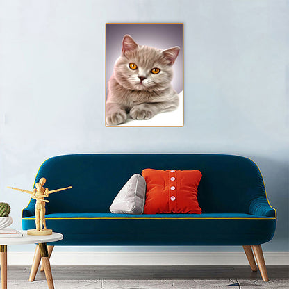 Cat - Full Round Drill Diamond Painting 30*40CM