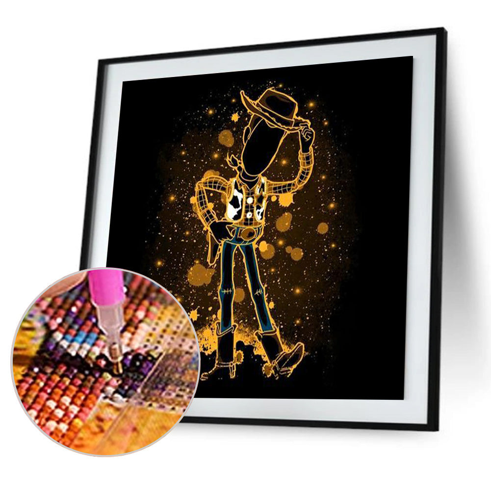 Disney Cartoon Silhouette 30*30CM(Canvas) Full Round Drill Diamond Painting