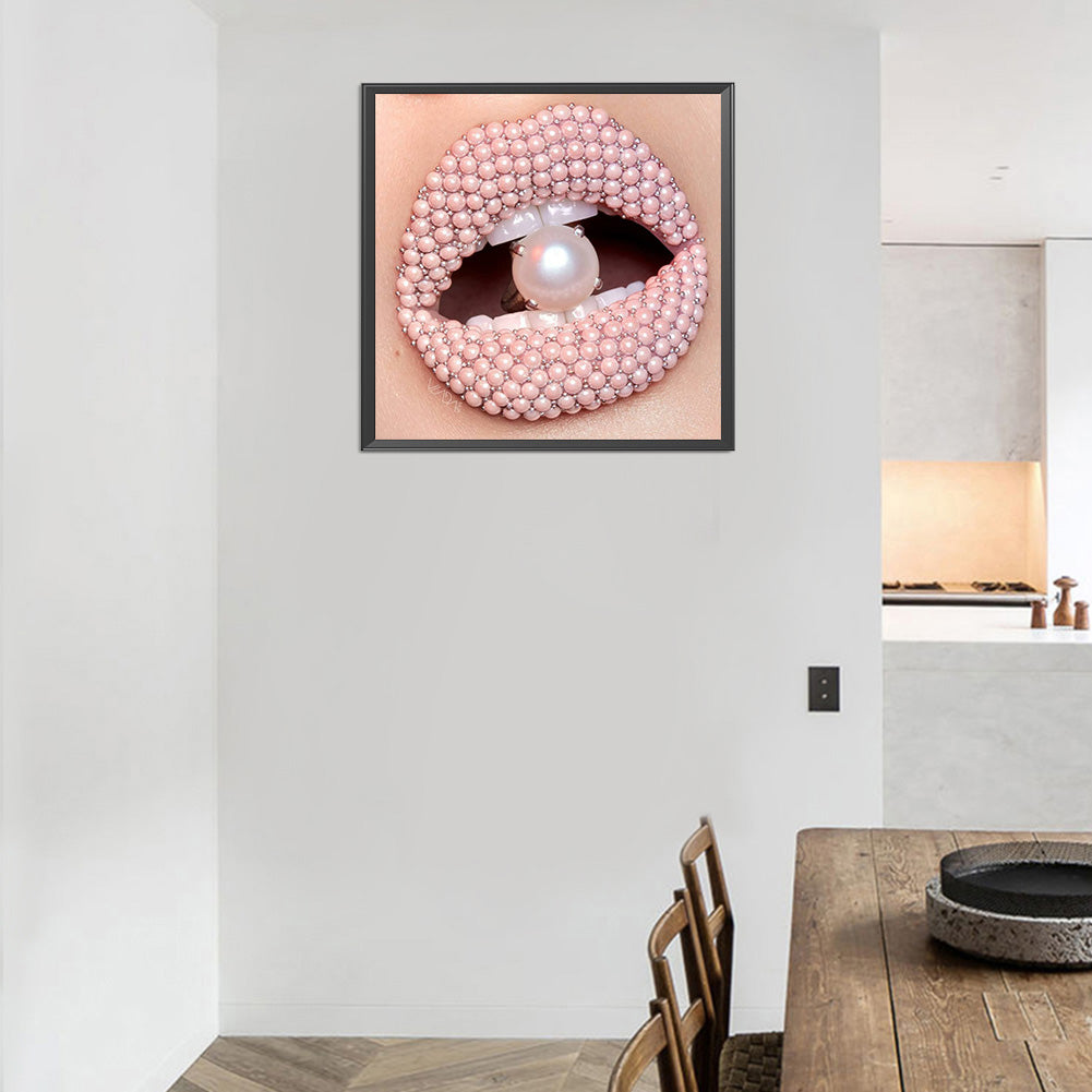 Pearl Lips 30*30CM(Canvas) Full Round Drill Diamond Painting