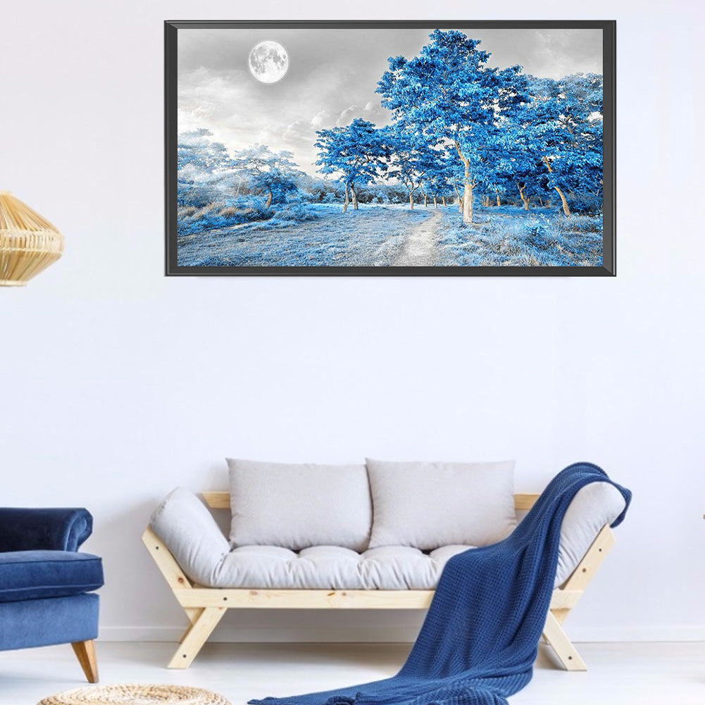 Blue Woods 80*40CM(Canvas) Full Square Drill Diamond Painting