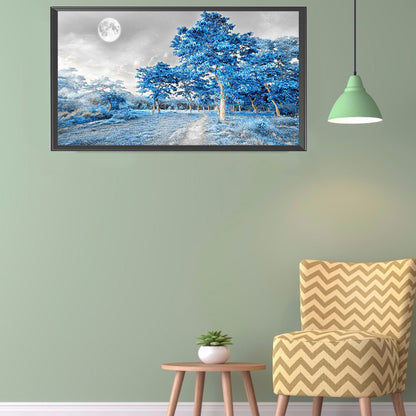 Blue Woods 80*40CM(Canvas) Full Square Drill Diamond Painting