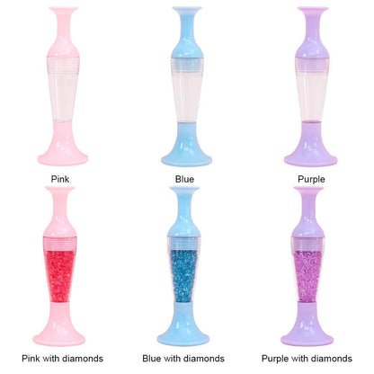 Flower Pot 5D Diamond Painting Point Drill Pen DIY Crafts (w/ Drill Purple)