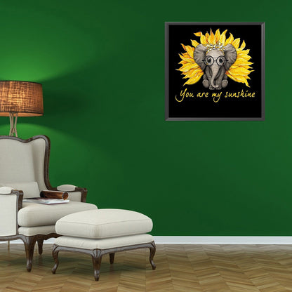 Sunflower Elephant - Full Round Drill Diamond Painting 30*30CM