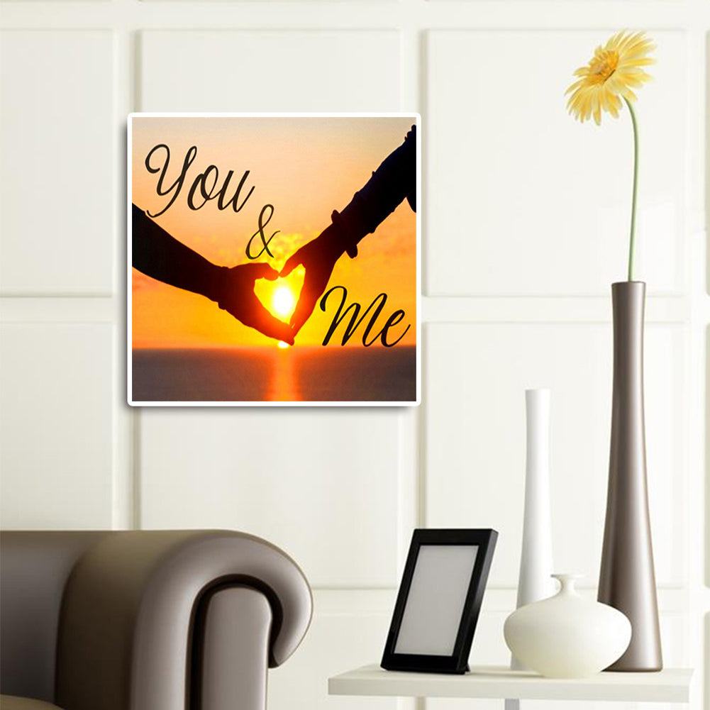 Sunset Love Holding Hands - Full Round Drill Diamond Painting 30*30CM