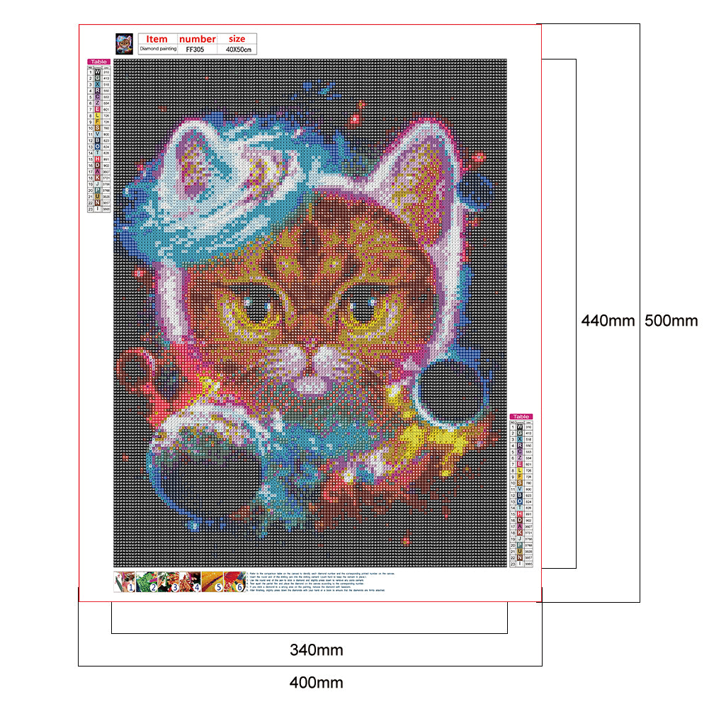 Cosmic Cat - Full Square Drill Diamond Painting 40*50CM