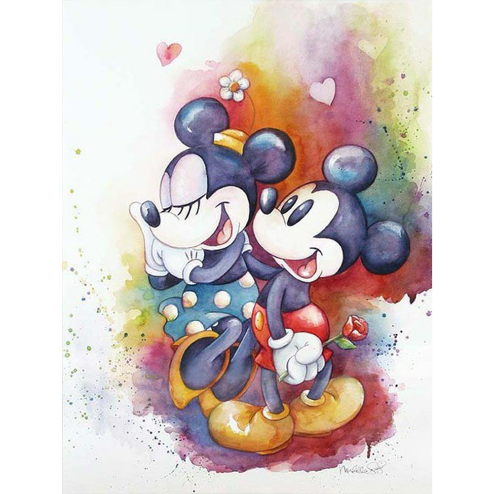 Disney Mickey And Minnie Mouse - Full Round Drill Diamond Painting 40*50CM