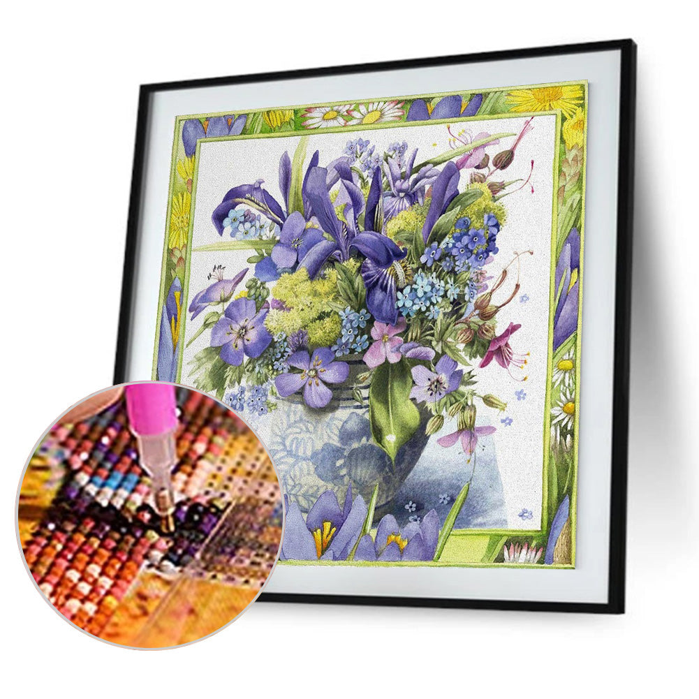Vase In Frame - Full Round Drill Diamond Painting 30*30CM