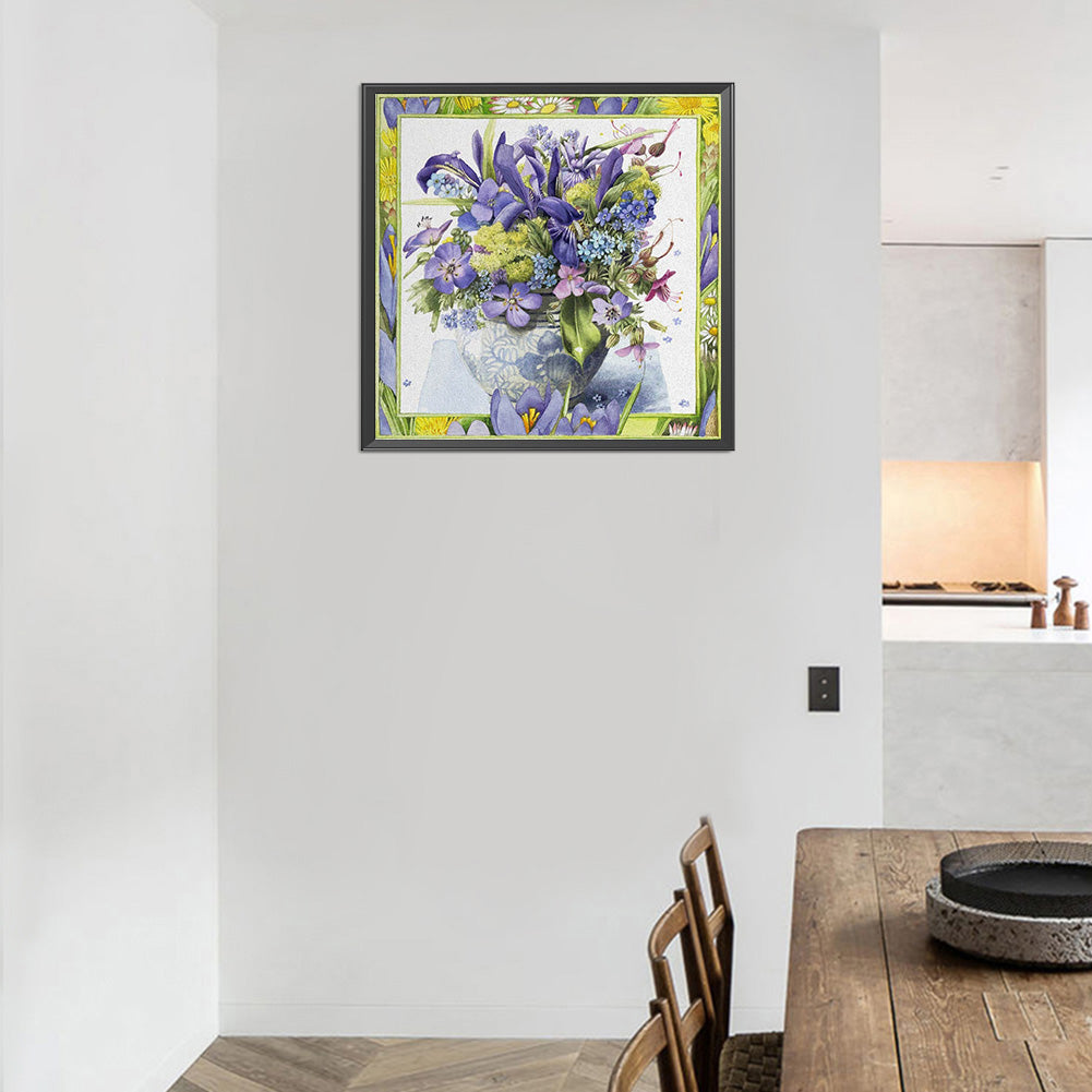 Vase In Frame - Full Round Drill Diamond Painting 30*30CM