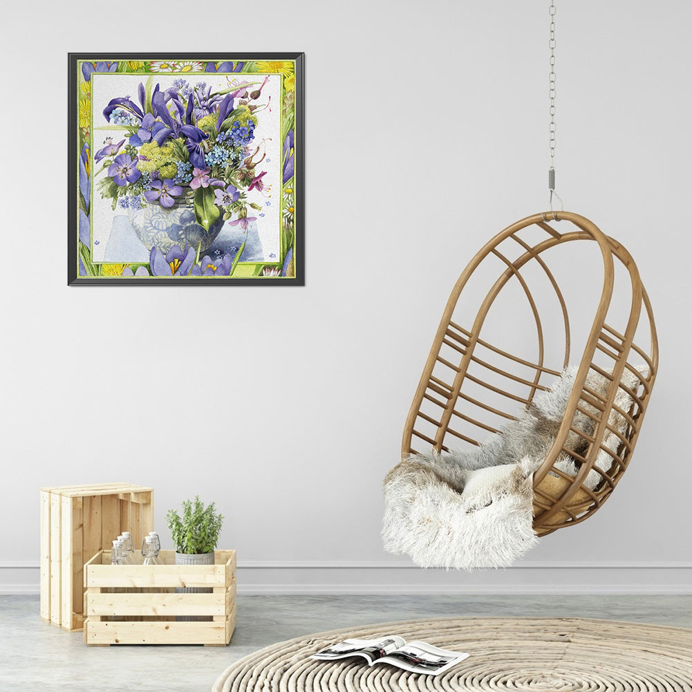 Vase In Frame - Full Round Drill Diamond Painting 30*30CM