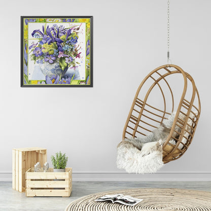 Vase In Frame - Full Round Drill Diamond Painting 30*30CM