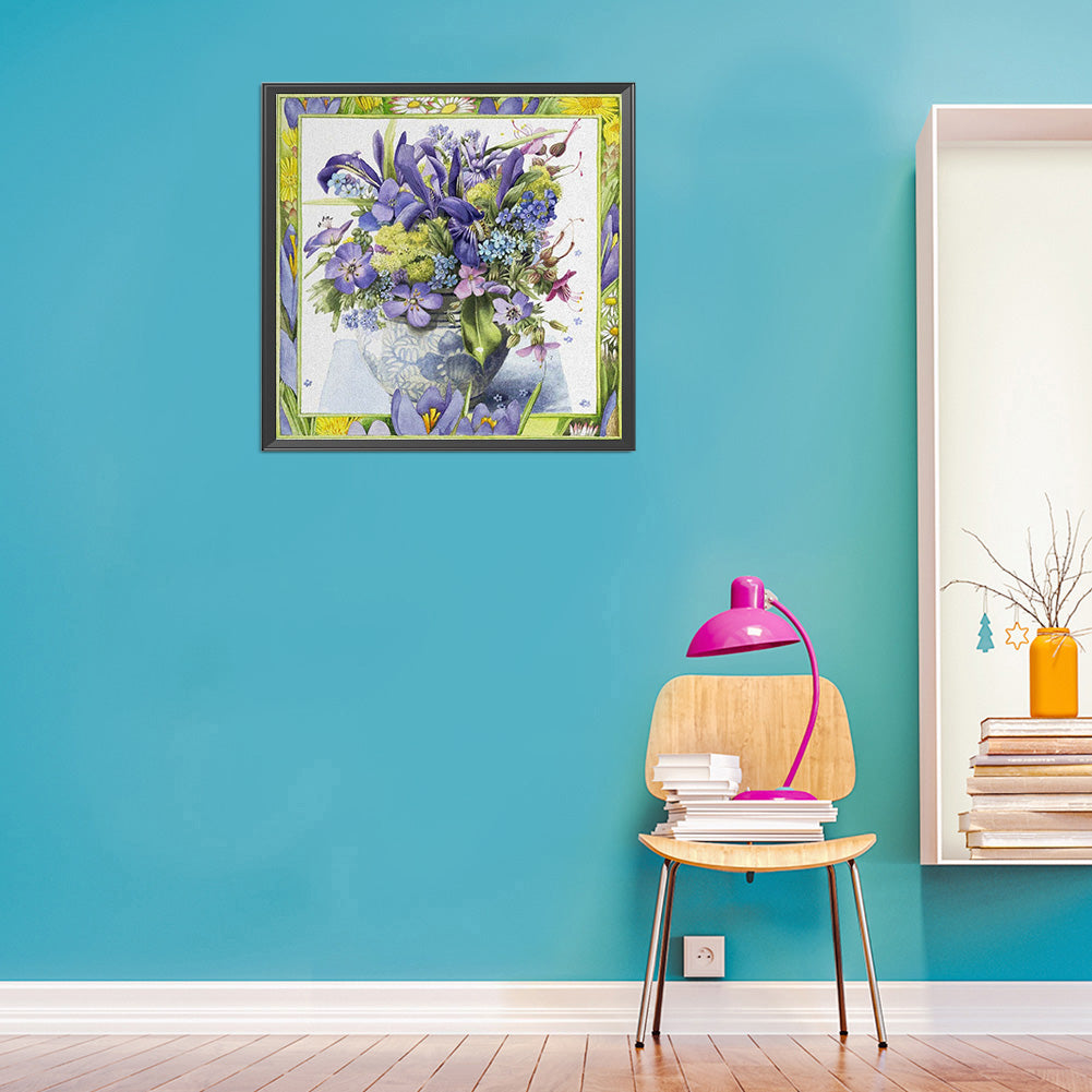 Vase In Frame - Full Round Drill Diamond Painting 30*30CM