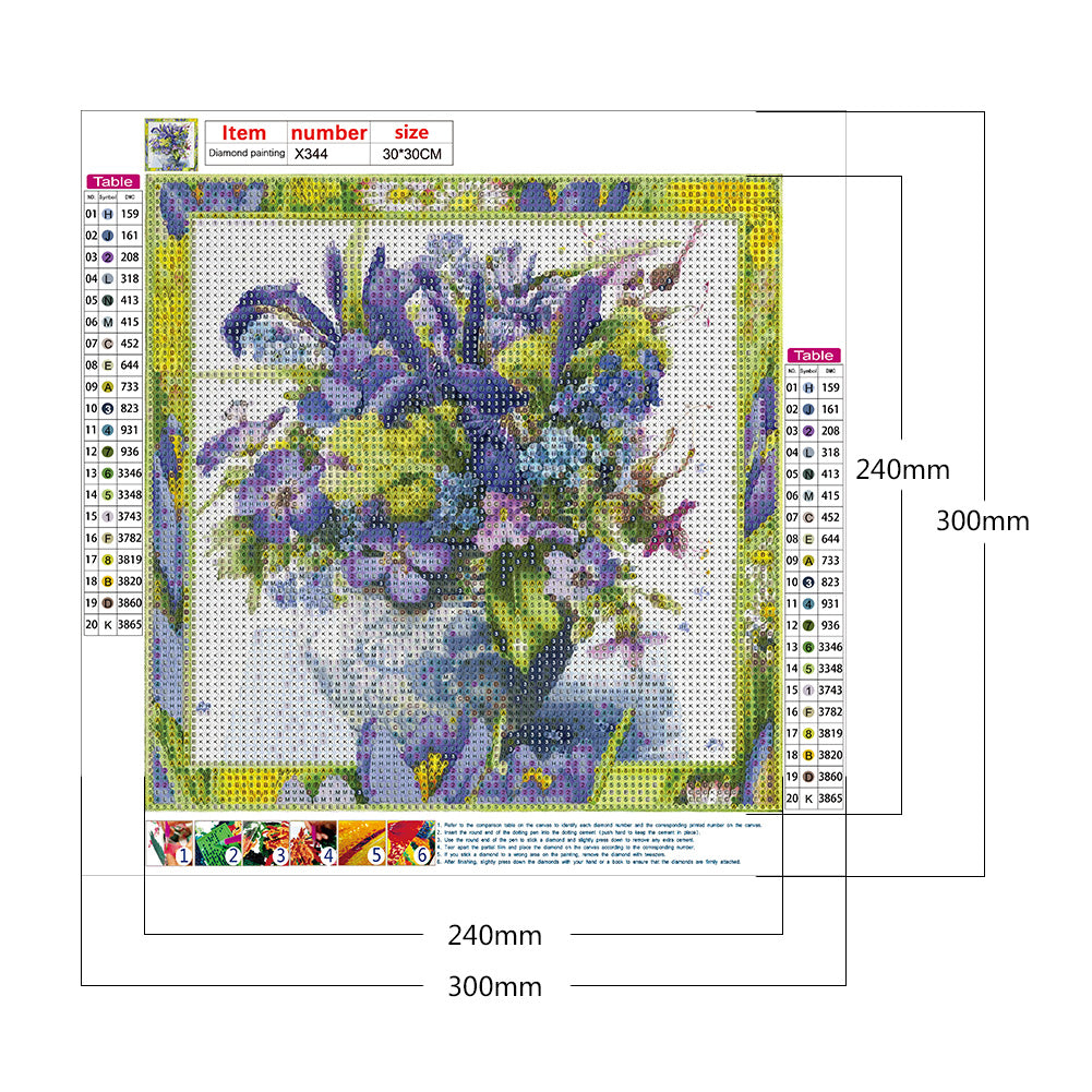 Vase In Frame - Full Round Drill Diamond Painting 30*30CM