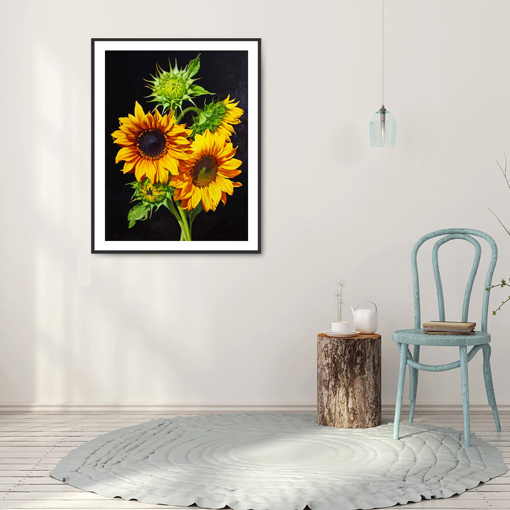 Sunflower - Full Round Drill Diamond Painting 30*40CM