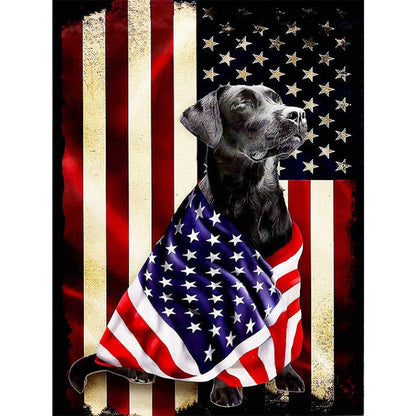 Dog Banner - Full Round Drill Diamond Painting 30*40CM