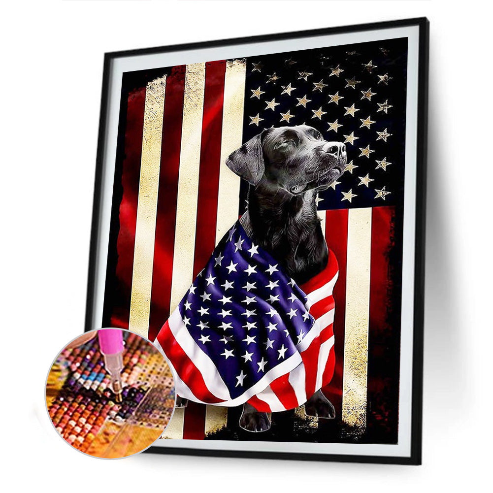 Dog Banner - Full Round Drill Diamond Painting 30*40CM