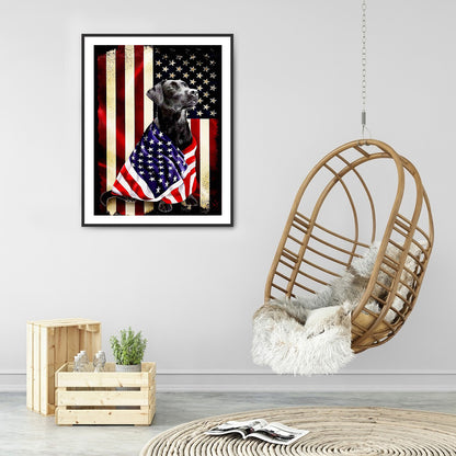 Dog Banner - Full Round Drill Diamond Painting 30*40CM