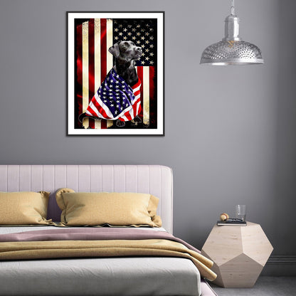 Dog Banner - Full Round Drill Diamond Painting 30*40CM