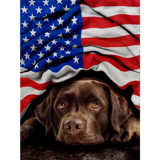 Dog Banner - Full Round Drill Diamond Painting 30*40CM