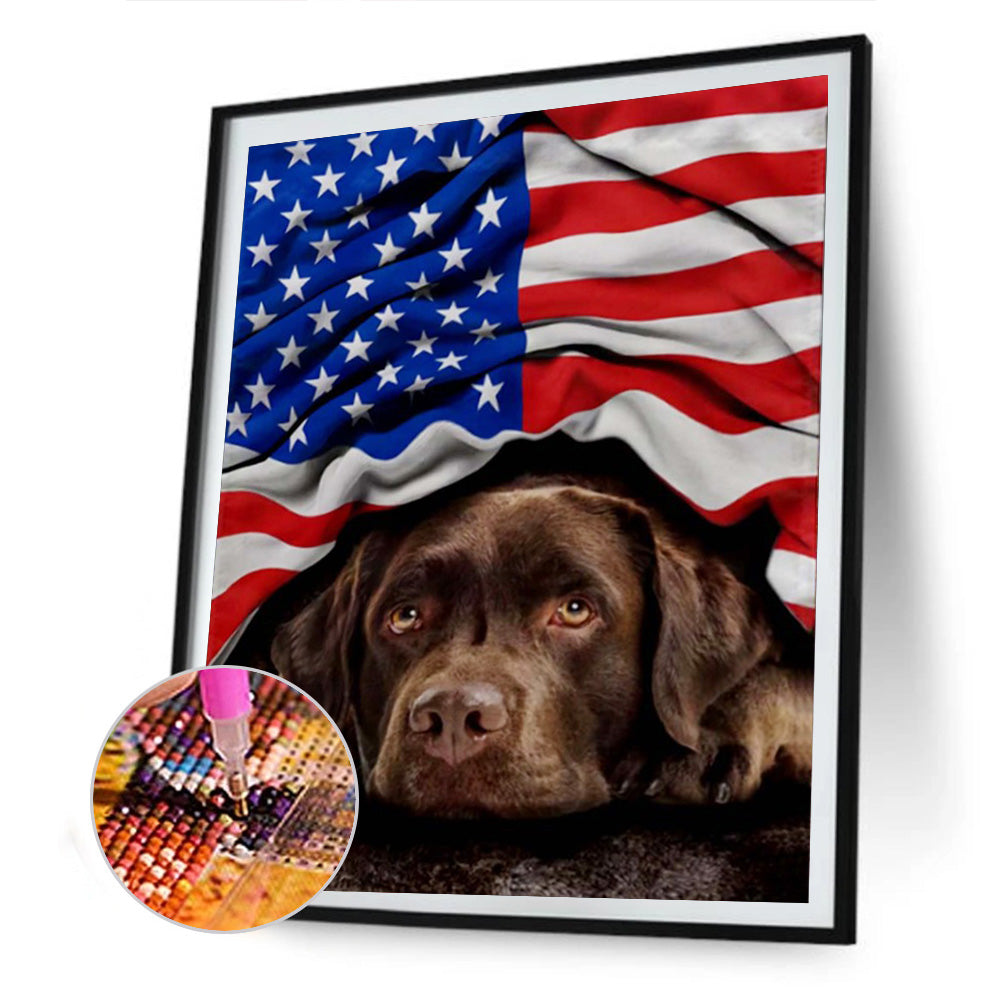 Dog Banner - Full Round Drill Diamond Painting 30*40CM
