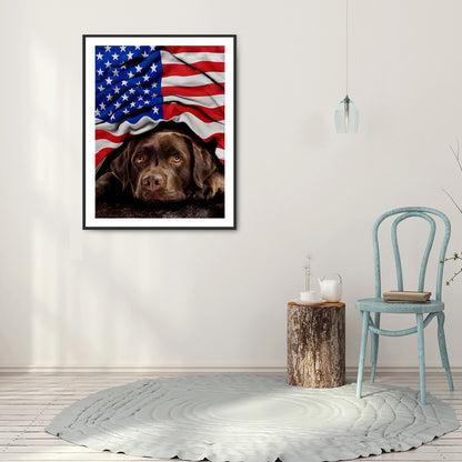Dog Banner - Full Round Drill Diamond Painting 30*40CM