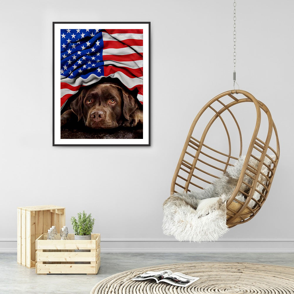 Dog Banner - Full Round Drill Diamond Painting 30*40CM