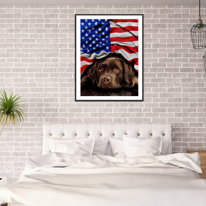 Dog Banner - Full Round Drill Diamond Painting 30*40CM