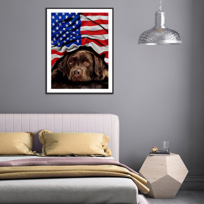 Dog Banner - Full Round Drill Diamond Painting 30*40CM