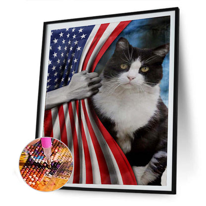 Cat Banner - Full Round Drill Diamond Painting 30*40CM